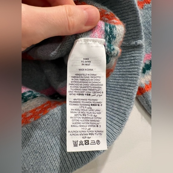 Boden Edie Fair Isle Wool Blend Sweater, size M, fits S (read) - Picture 6 of 8